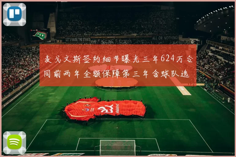 麦戈文斯签约细节曝光三年624万合同前两年全额保障第三年含球队选项